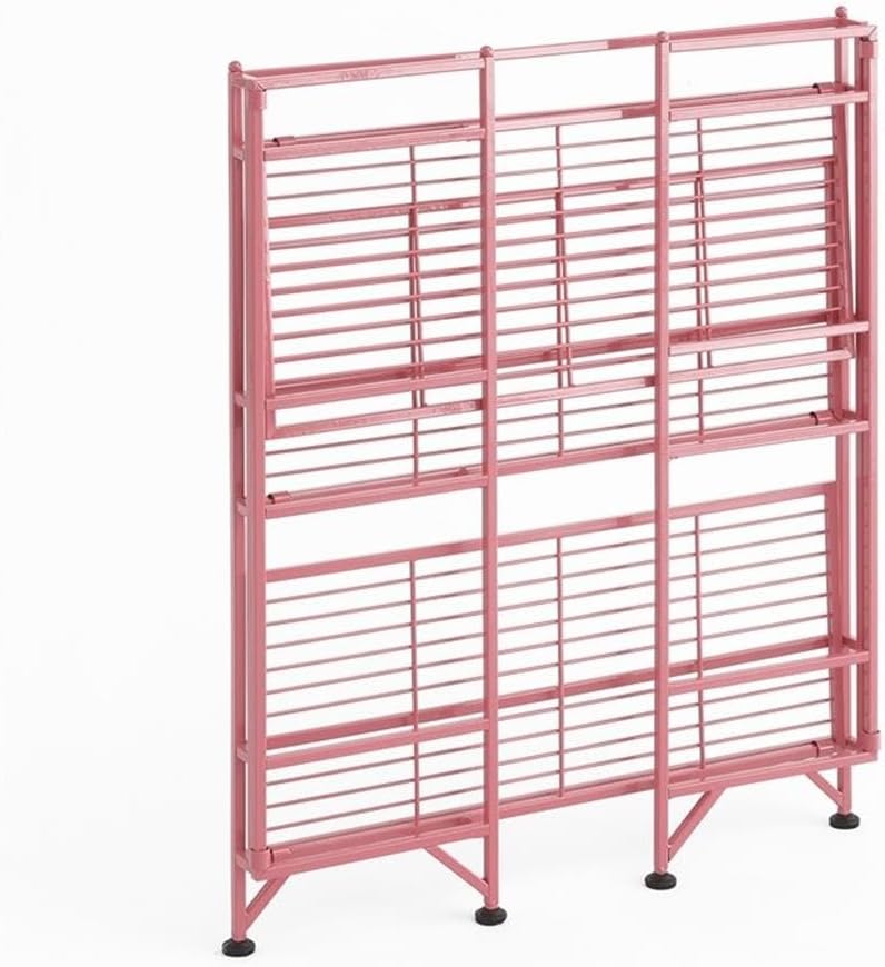 Convenience Concepts Xtra Storage Shelves Pink 3 Tier Folding Metal Organizer Unit