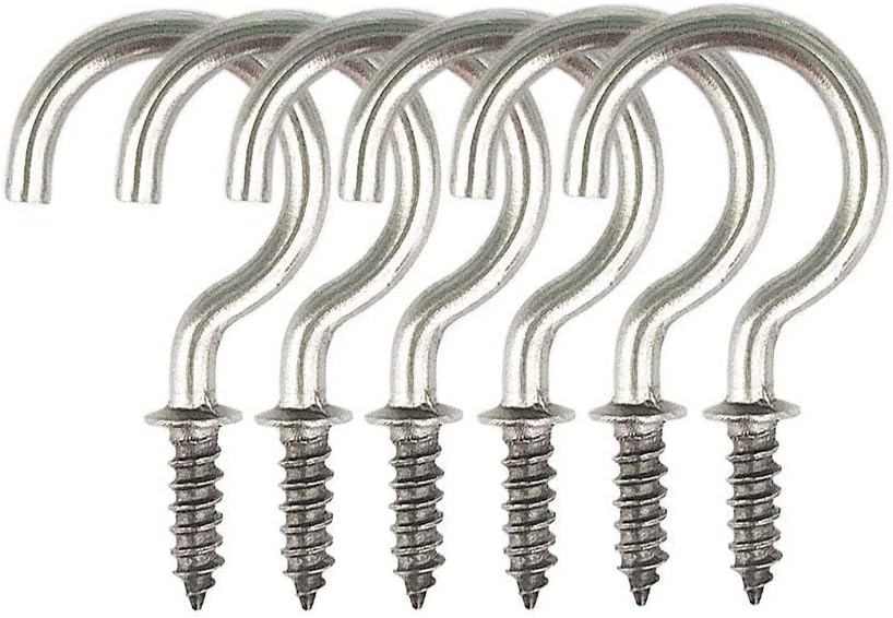 50 Pcs 304 Stainless Steel Screw Ceiling Hooks 78 Inch Cup Hooks for Indoor and Outdoor Use
