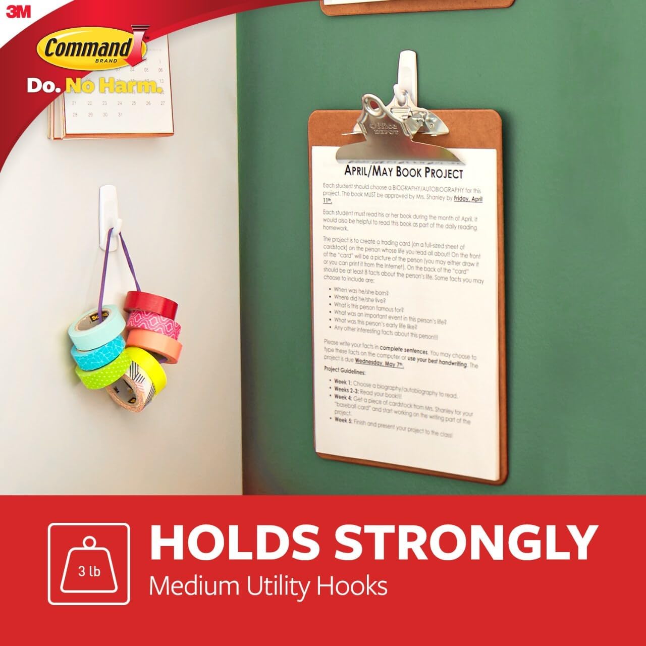 Command Medium Utility Hooks with Adhesive Strips