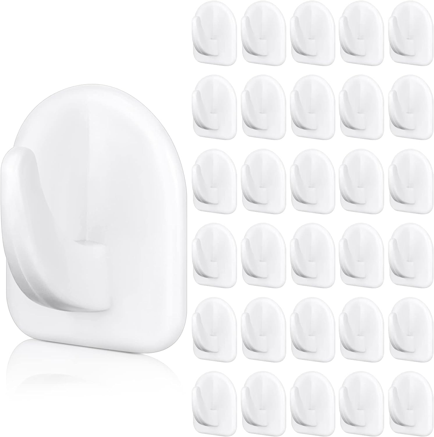 Jetec 60 Piece White Reusable Adhesive Hooks