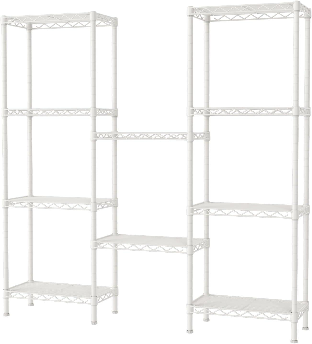 SINGAYE 5 Shelves Metal Storage Rack White 10x16x55H