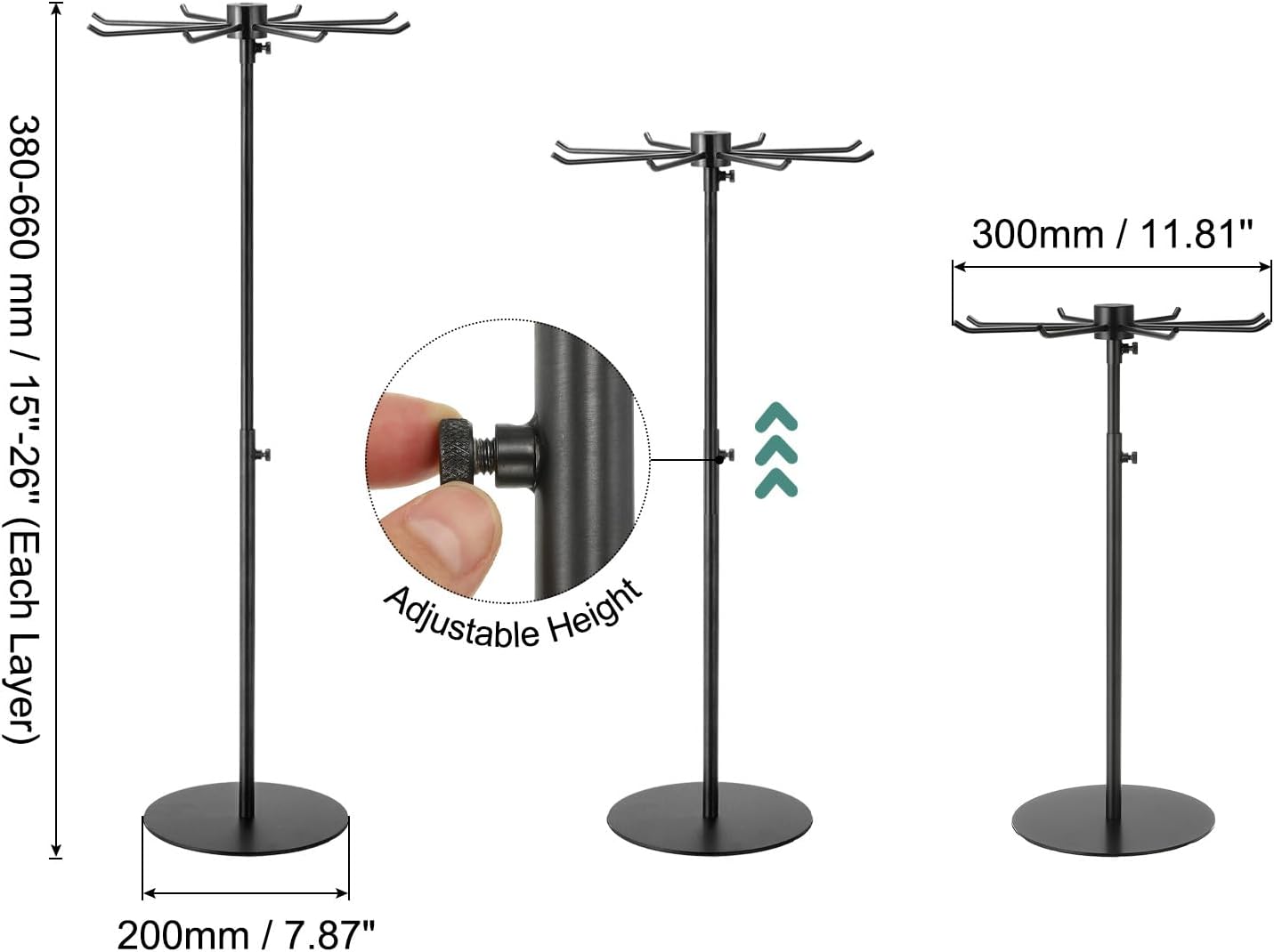 Uxcell Keychain Display Stand with 8 Hooks and 360 Degree Rotation