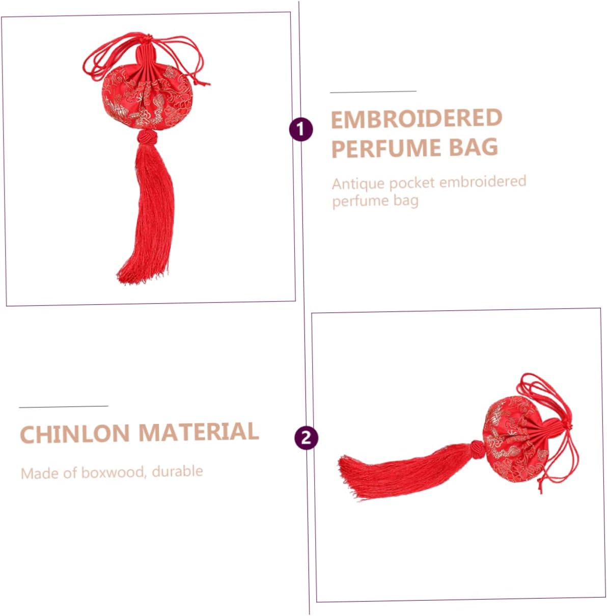 IMIKEYA Decorative Sachet Holder Bag Portable High Grade Chinlon Pouch for Chinese Festivals Holidays Weddings Birthdays