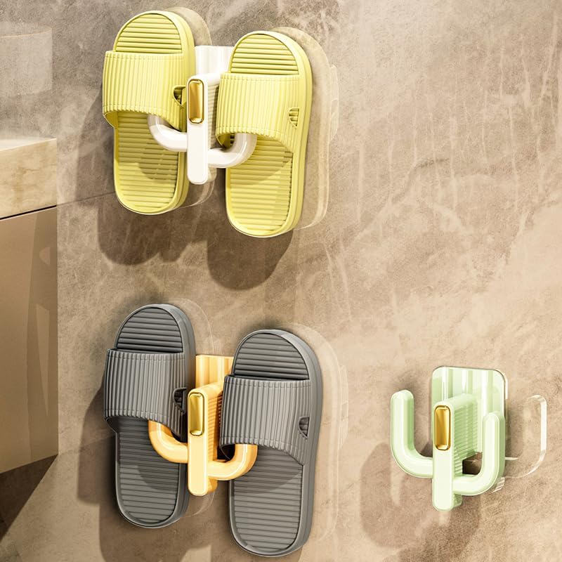 4 Pack Wall Mounted Shoe Rack - White Green Hanging Organizer