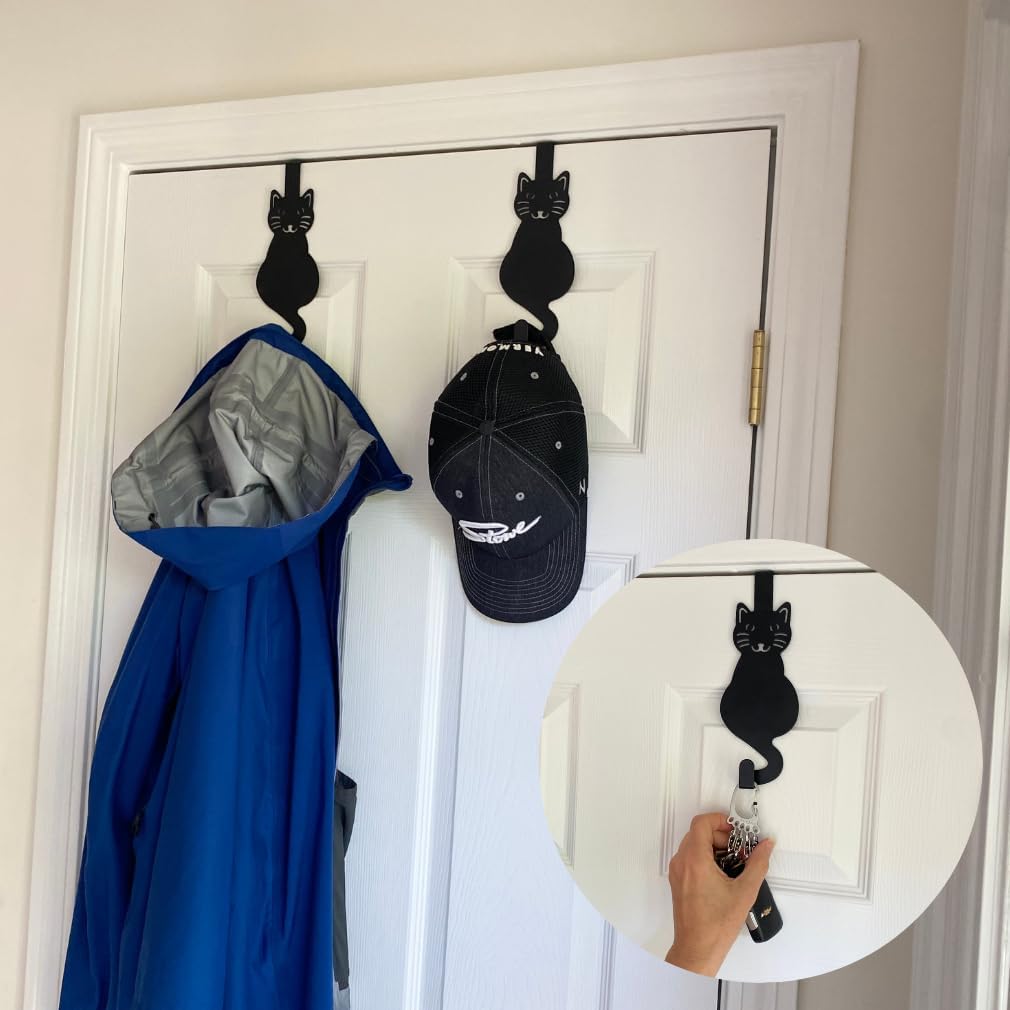 Evelots Over The Door Cat Hooks 2 Pack
