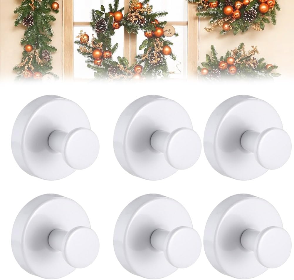 Stainless Steel Suction Cup Hooks for Wreaths 6PCS