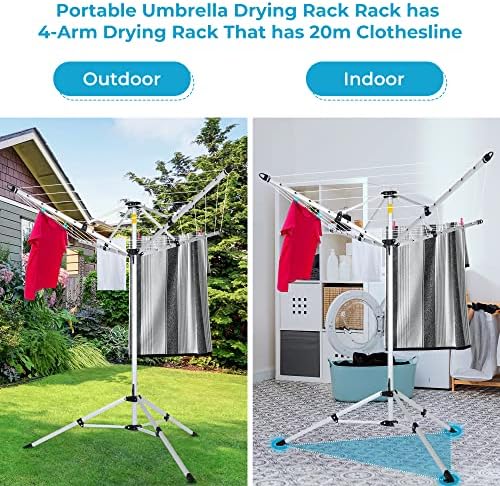 JS HANGER 4-arm Aluminum Clothesline Drying Rack