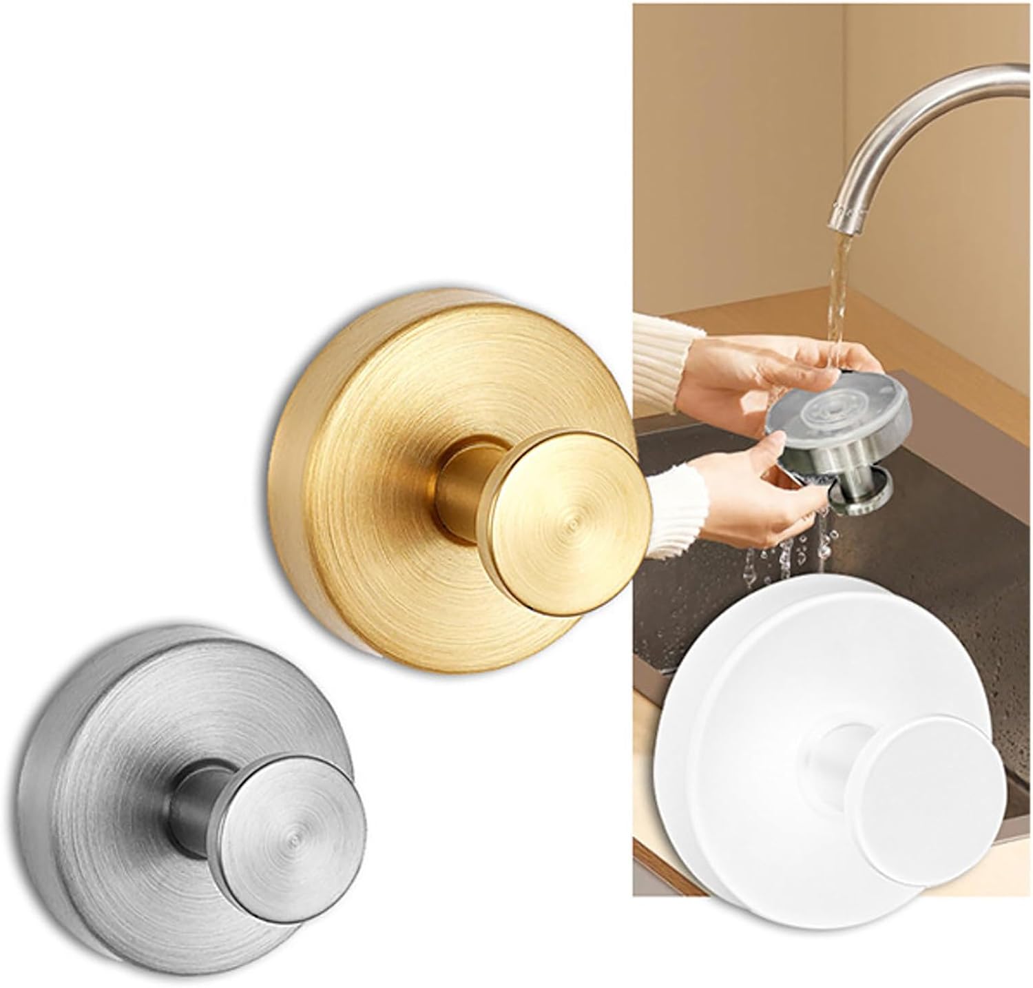 Stainless Steel Suction Cup Hooks for Glass 4pcs Silver