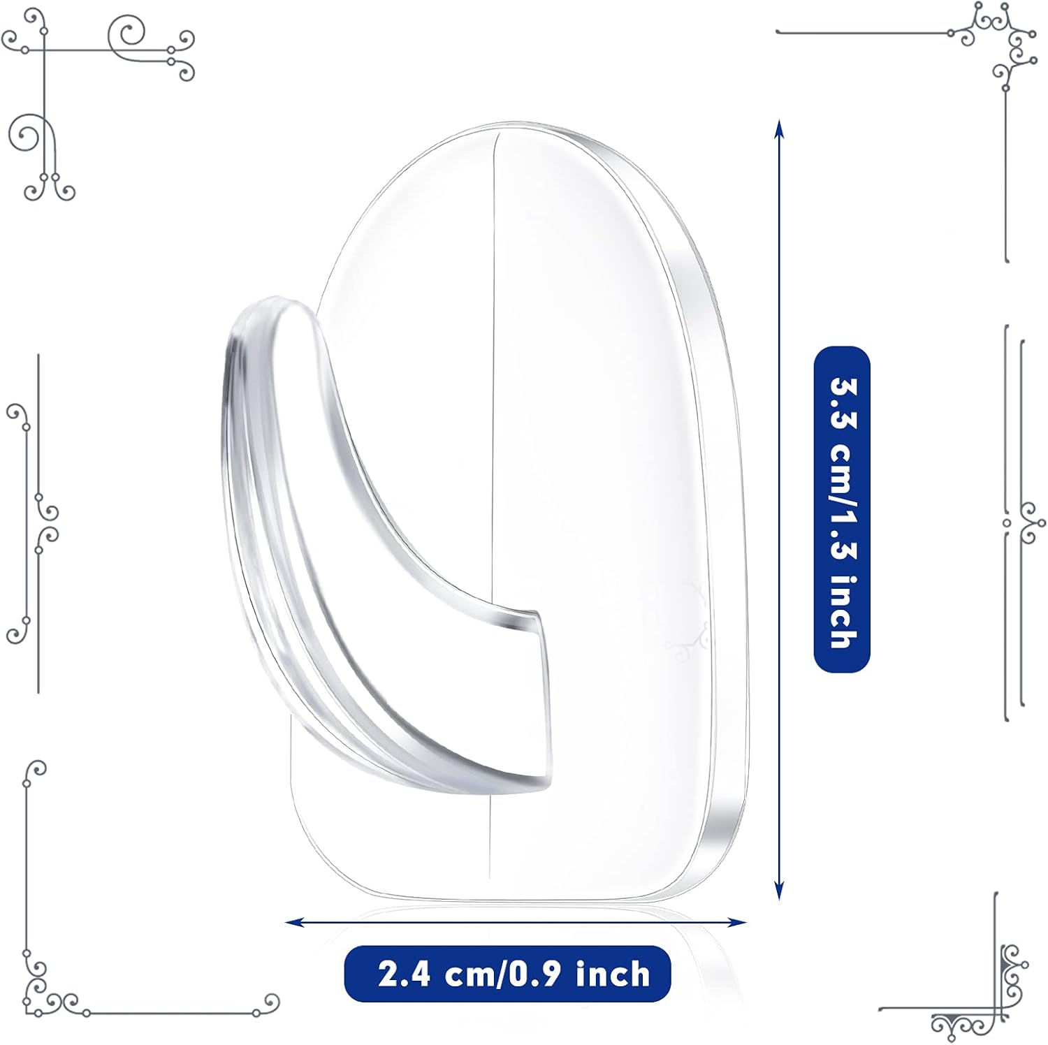 Jetec 60 Piece Clear Adhesive Wall Hooks