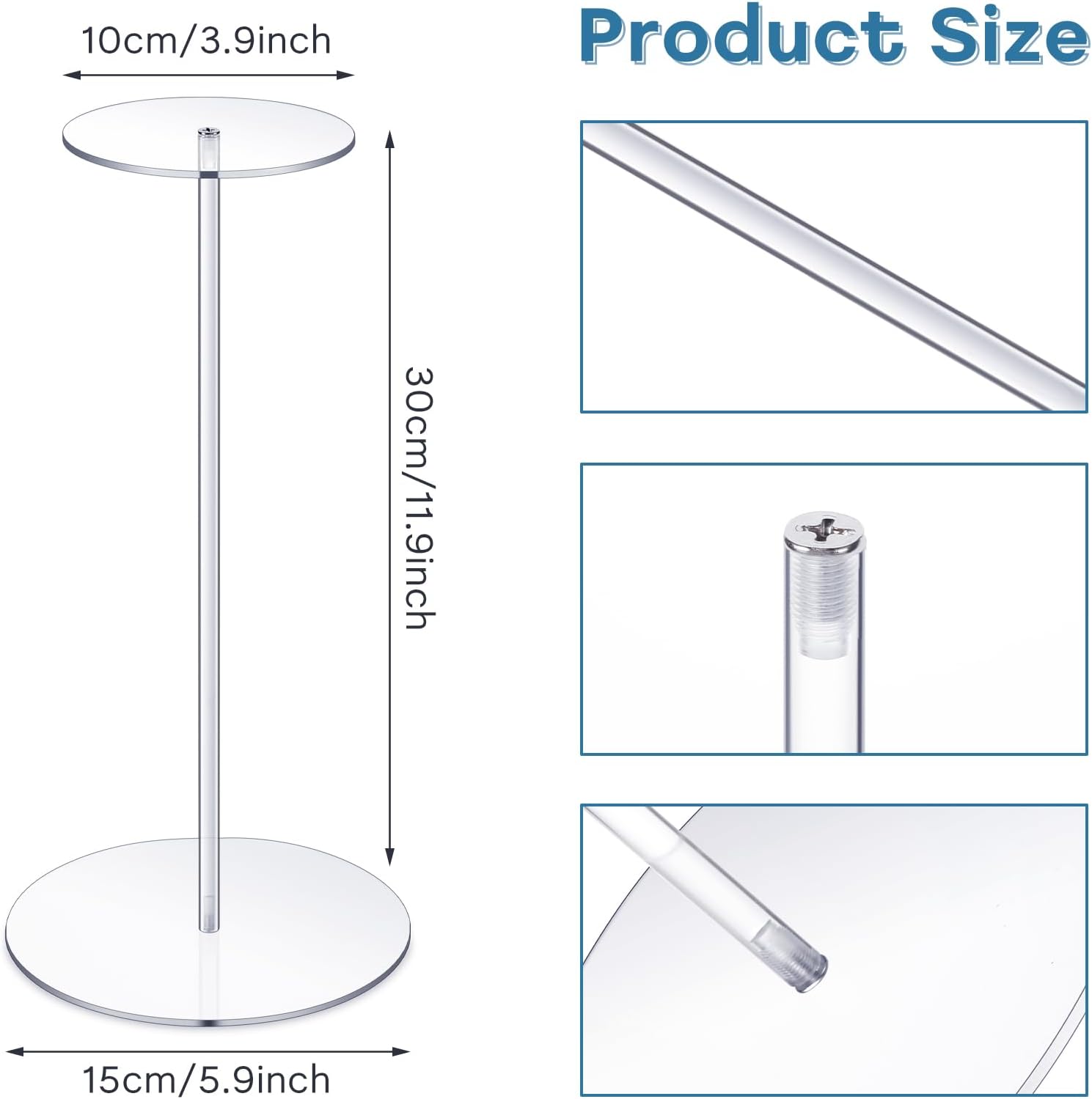 4 Pcs Clear Acrylic Hat Stand Display Rack