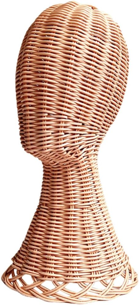 EXCEART Rattan Hat Display Stand for Wigs and Caps