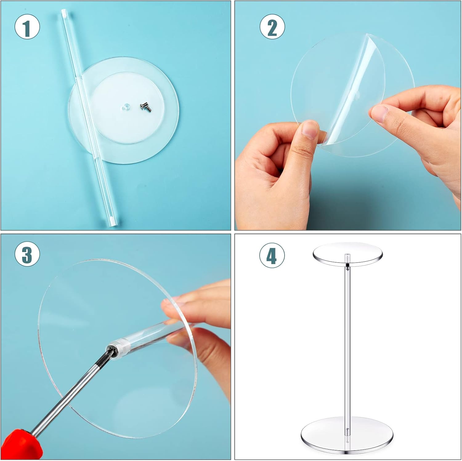 Chunful 4 Piece Acrylic Hat Stand Display Rack 1
