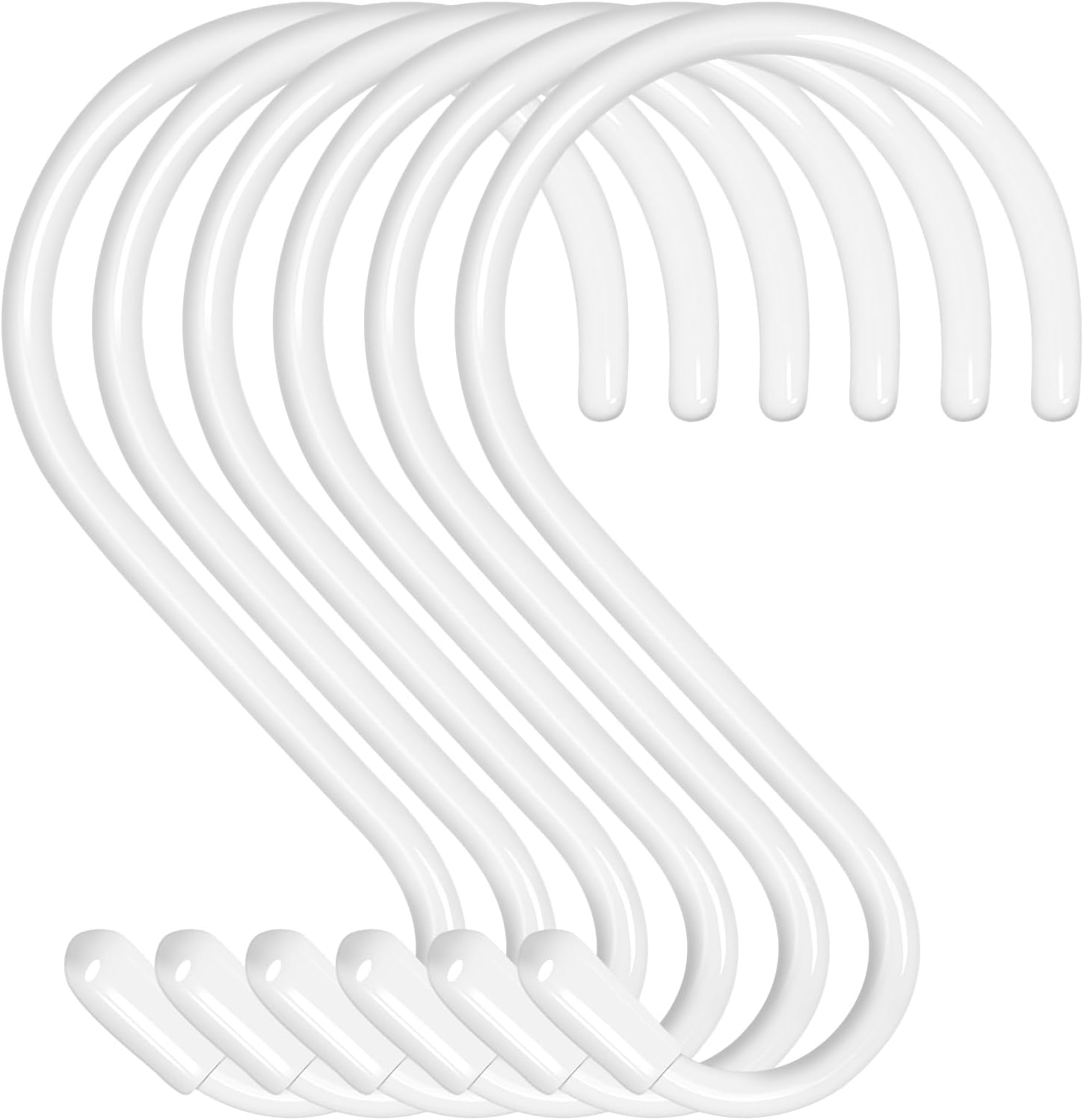 6 Pack 5 Inch Heavy Duty S Hooks with Vinyl Coating