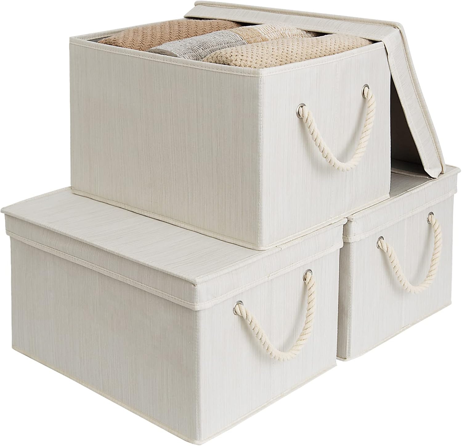 StorageWorks 32L Lidded Storage Bins with Handles 3-Pack