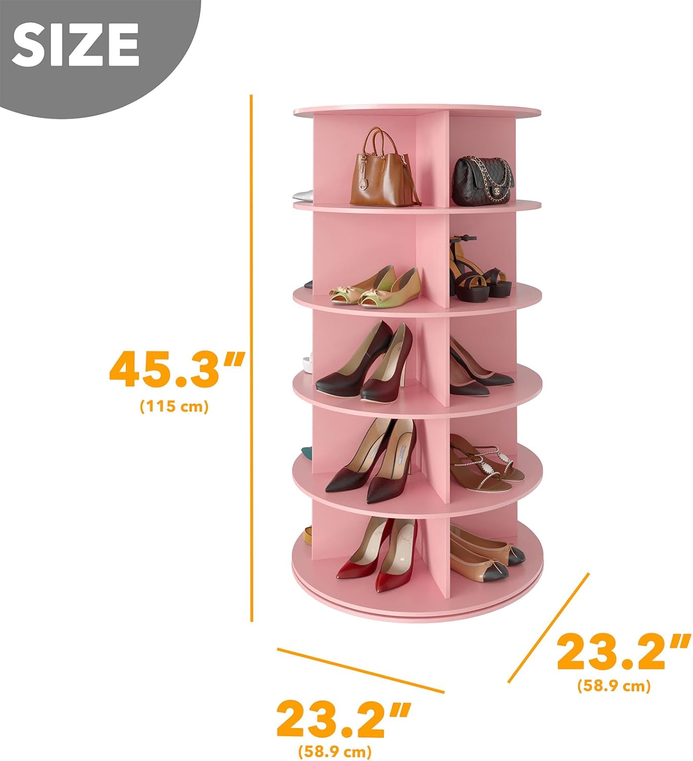 SpaceAid 5 Tier Rotating Shoe Rack Tower
