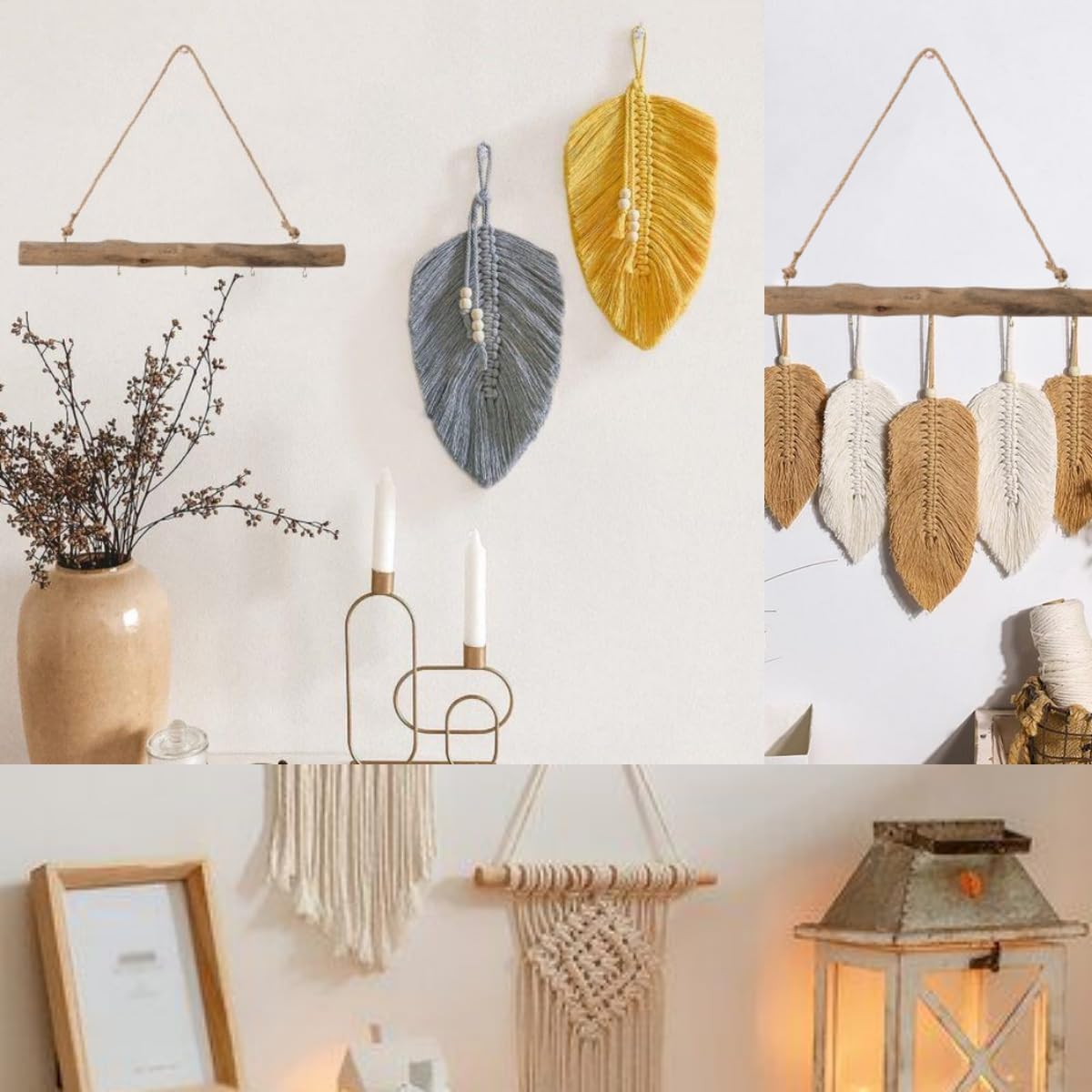 BYHER 15 Inch Driftwood Jewelry Hanger - Rustic Branch Decor with 5 Hooks