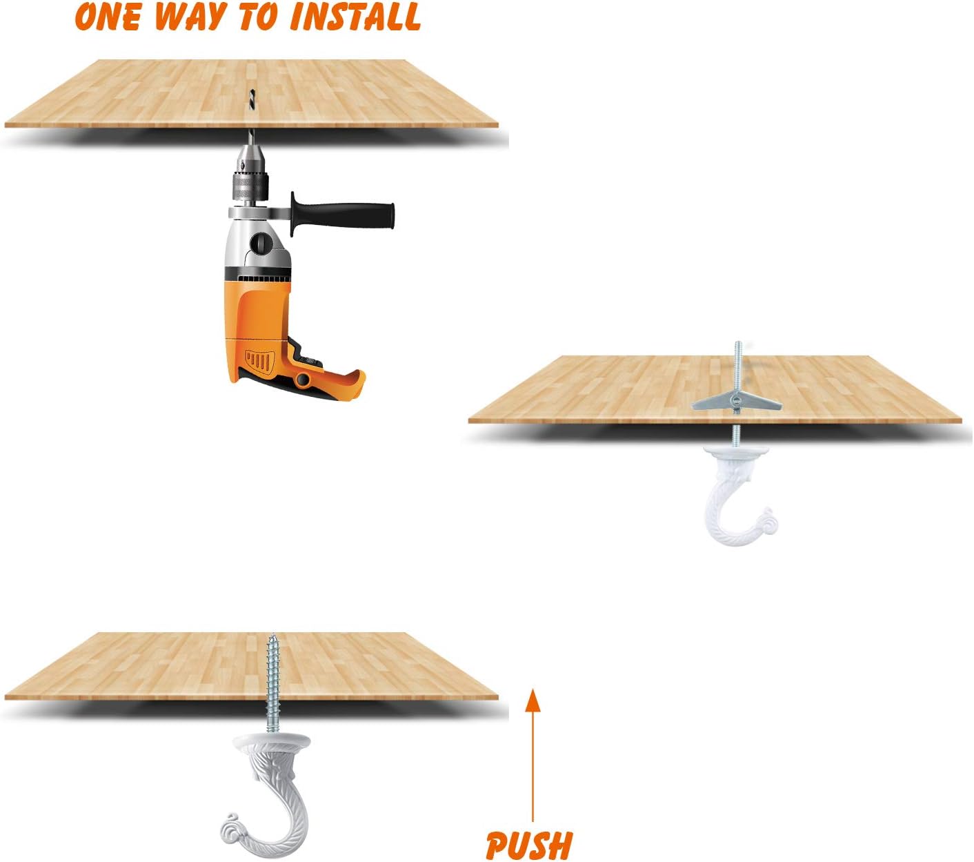 Hotop 6-Piece Ceiling Hooks Heavy Duty