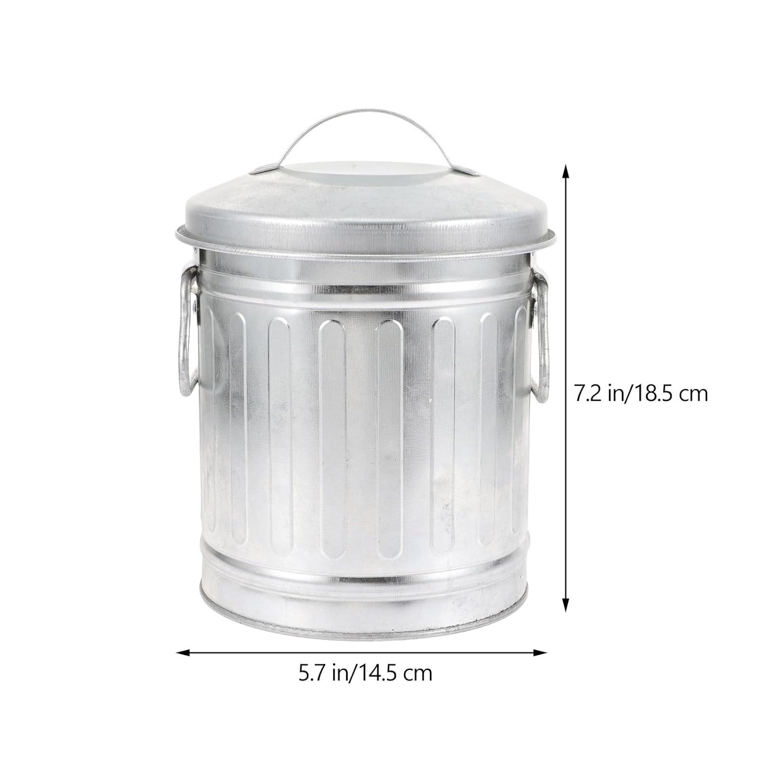 NUOBESTY Rustic Iron Desktop Trash Can Mini Waste Basket with Lid