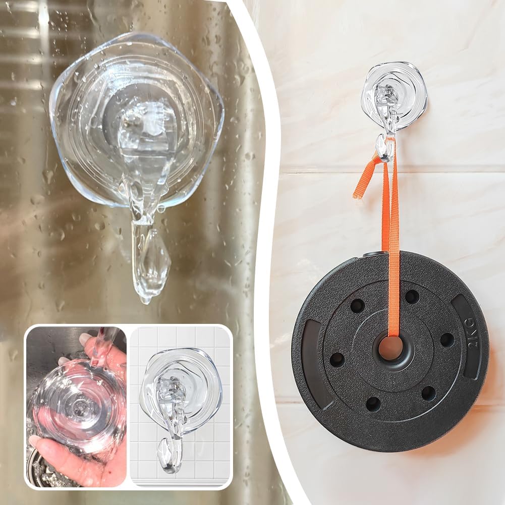 2PCS Suction Cup Hanger Heavy Duty 2kg Capacity Wreath Holder