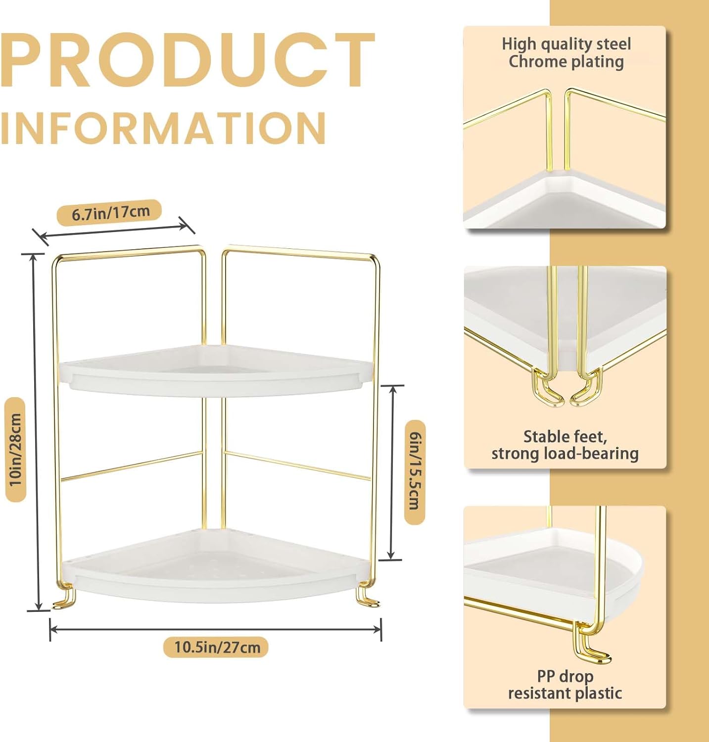 2-Tier Corner Storage Organizer with Shelves