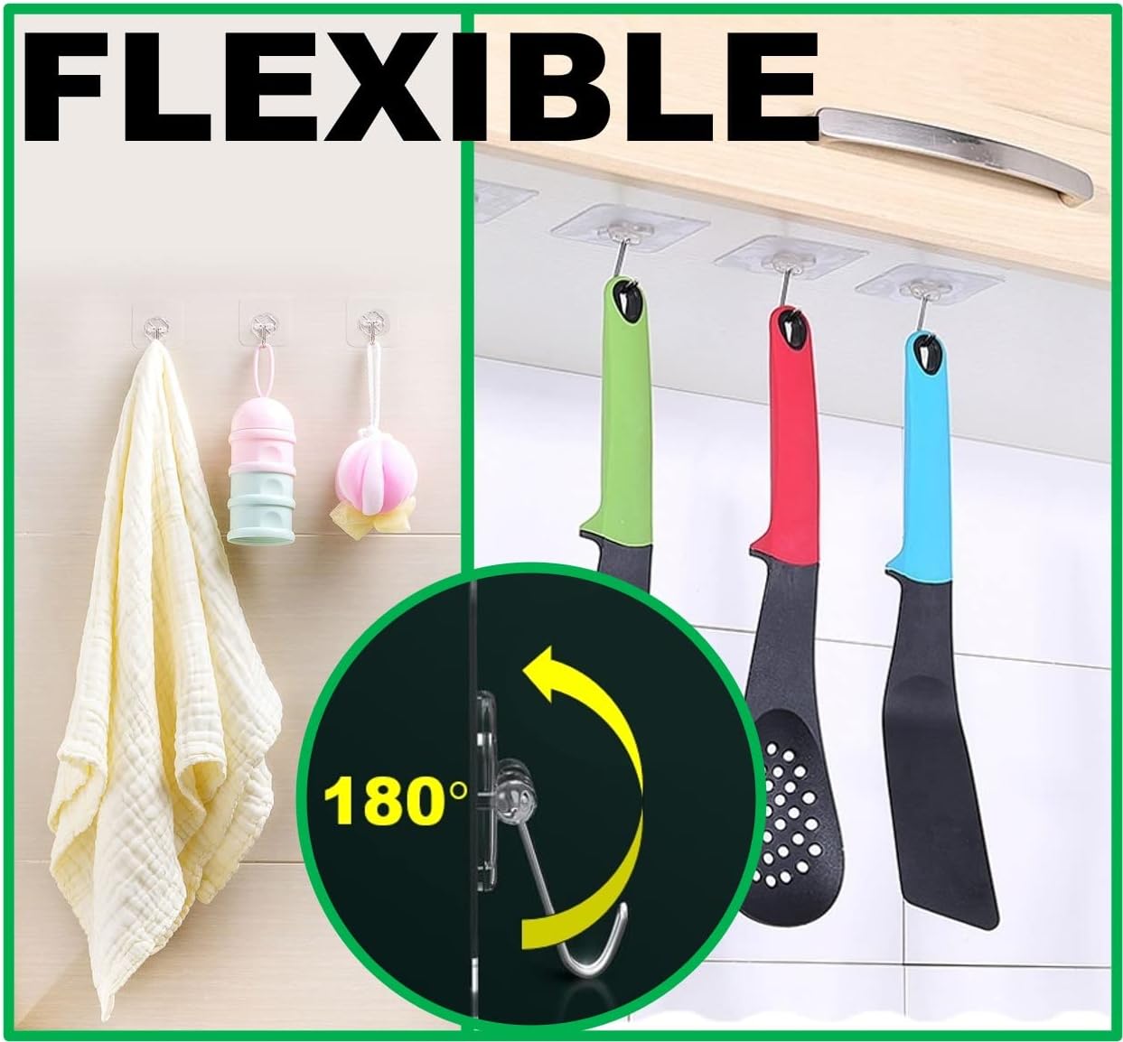 40pcs Heavy Duty Adhesive Hooks for Damage-Free Hanging