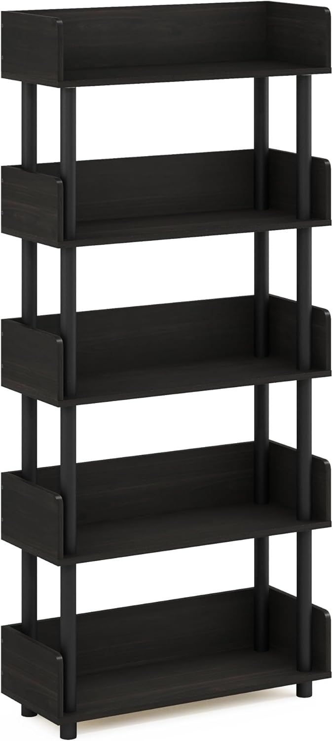 Furinno 5-Tier Display Rack with Back and Side Panels