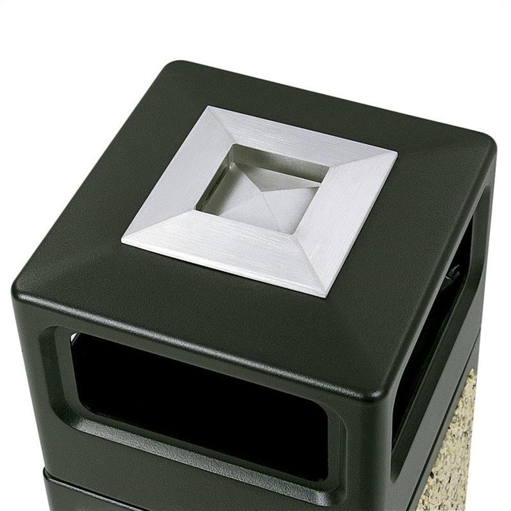 Home Square 2 Piece Outdoor Trash Can Set in Black