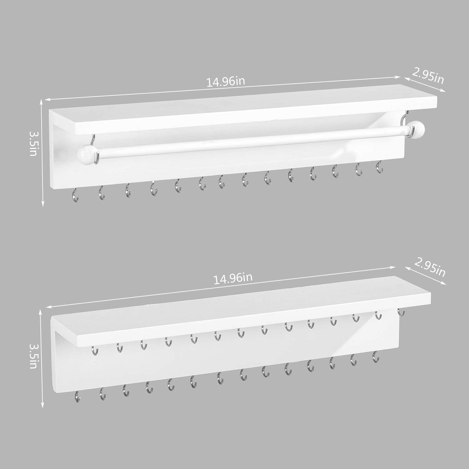 ZGZD White Hanging Jewelry Organizers Set of 2