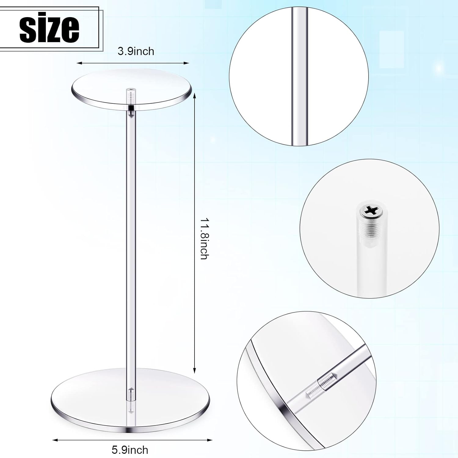 Chunful 4 Set Acrylic Hat Stand Display Rack