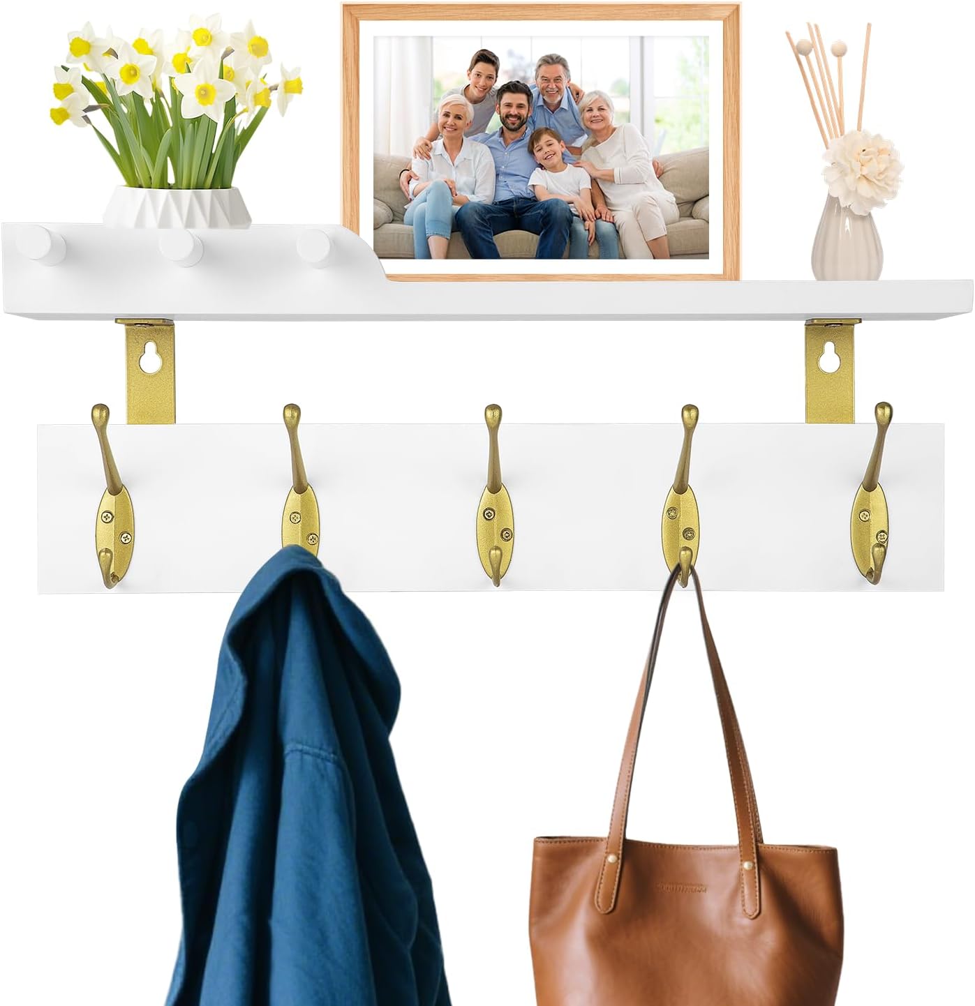 Lampaggio Wall Mounted Coat Rack with Shelf