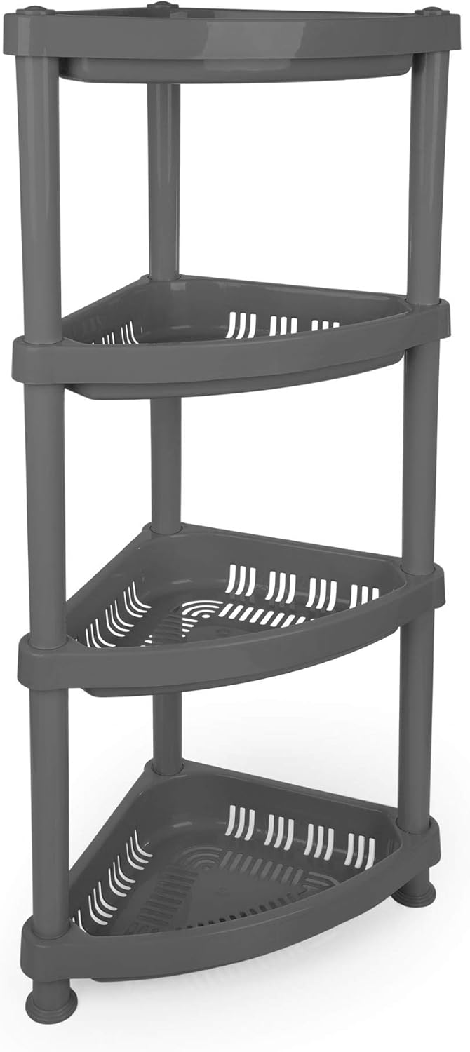 Mintra Home Light Duty Plastic Storage Racks Corner Rack Grey