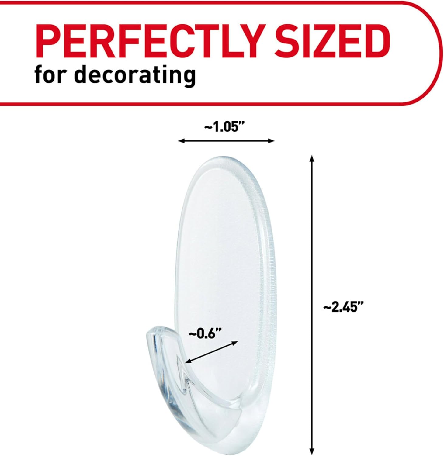 3M Command Medium Clear Wall Hooks with Adhesive 7 Hooks and 12 Strips