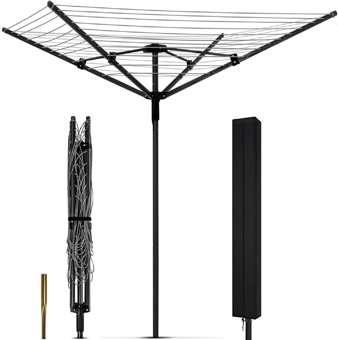 Heavy Duty Outdoor Umbrella Drying Rack with 12 Lines