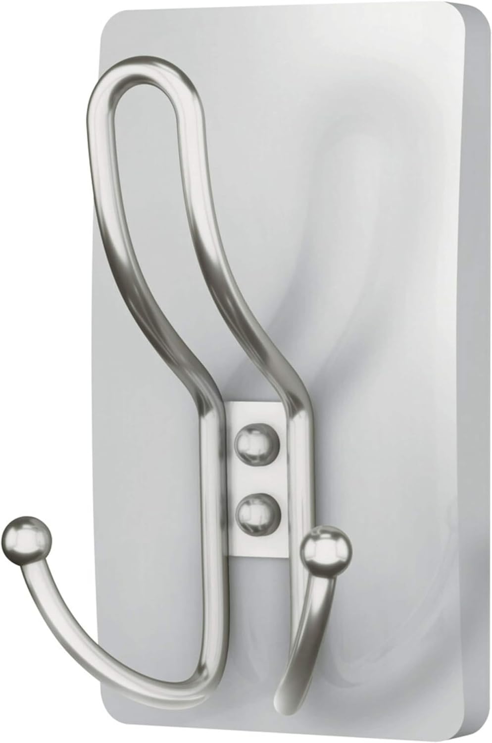 Command X-Large Satin Nickel Triple Hook No Tools Wall Mount