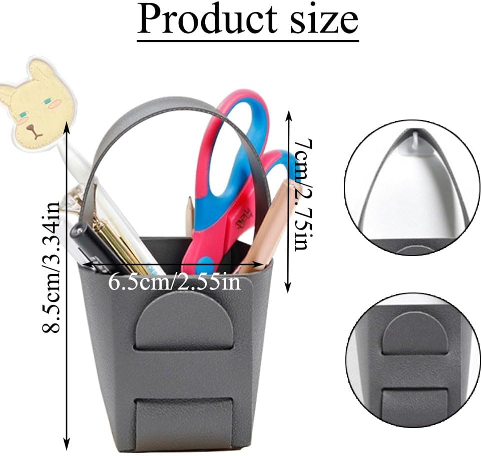 Mini Storage Basket 2 Pcs Foldable Leather Dry Flower Organizer