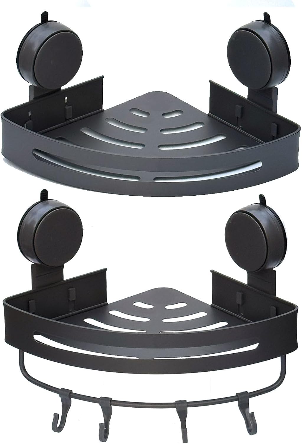 2Pack Suction Cup Corner Shelf No Drill Wall Mounted Organizer