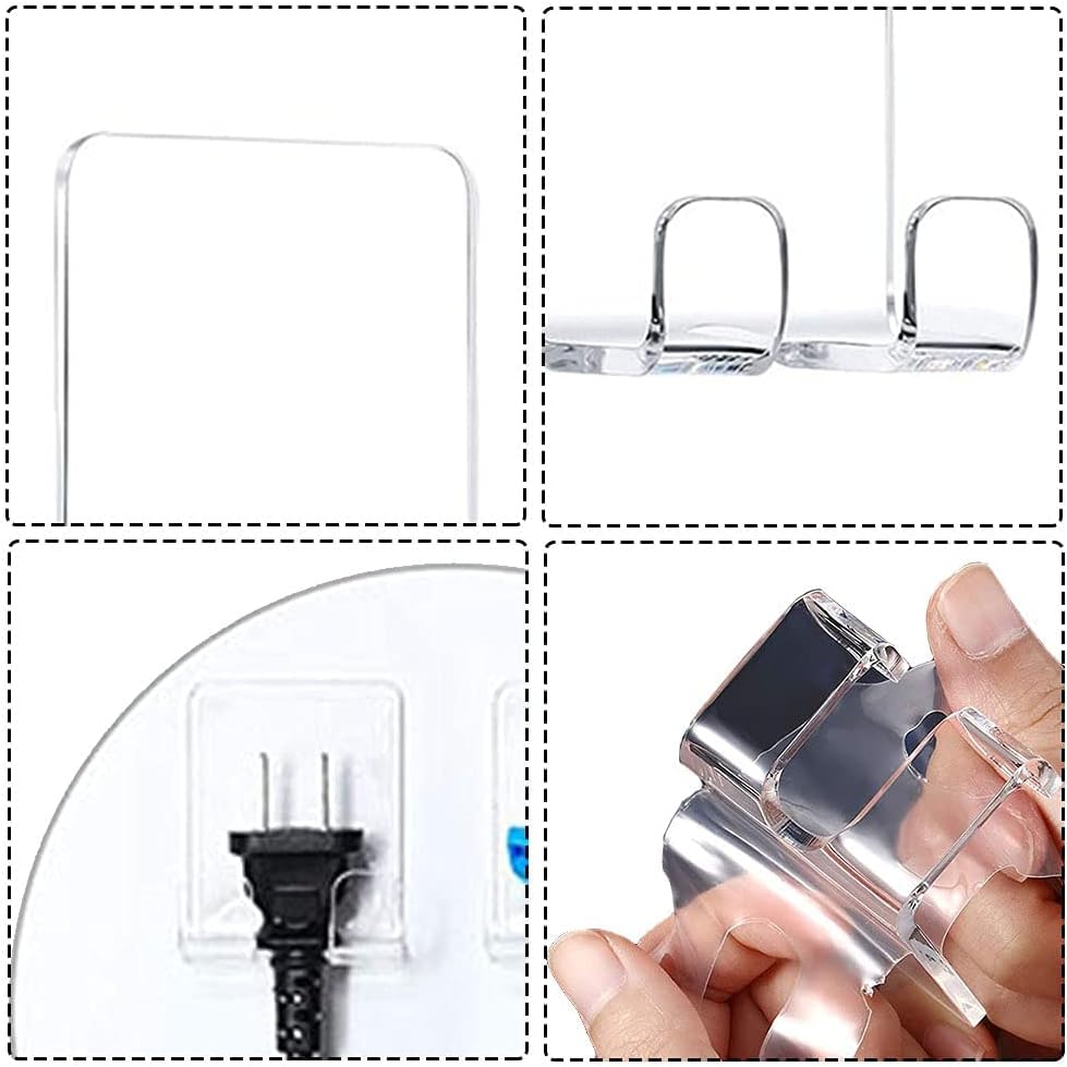 Clear Adhesive Hooks 4pcs Shower Wall Razor Holder