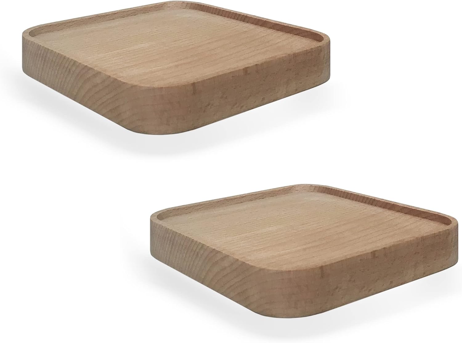 Wooden Floating Shelf Set of 2 Square Design