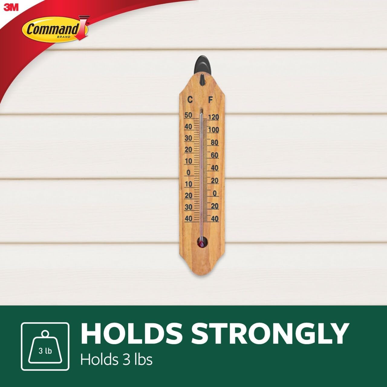 Command Outdoor Terrace Hooks 2 Hooks 4 Strips 3 lb Weight Capacity