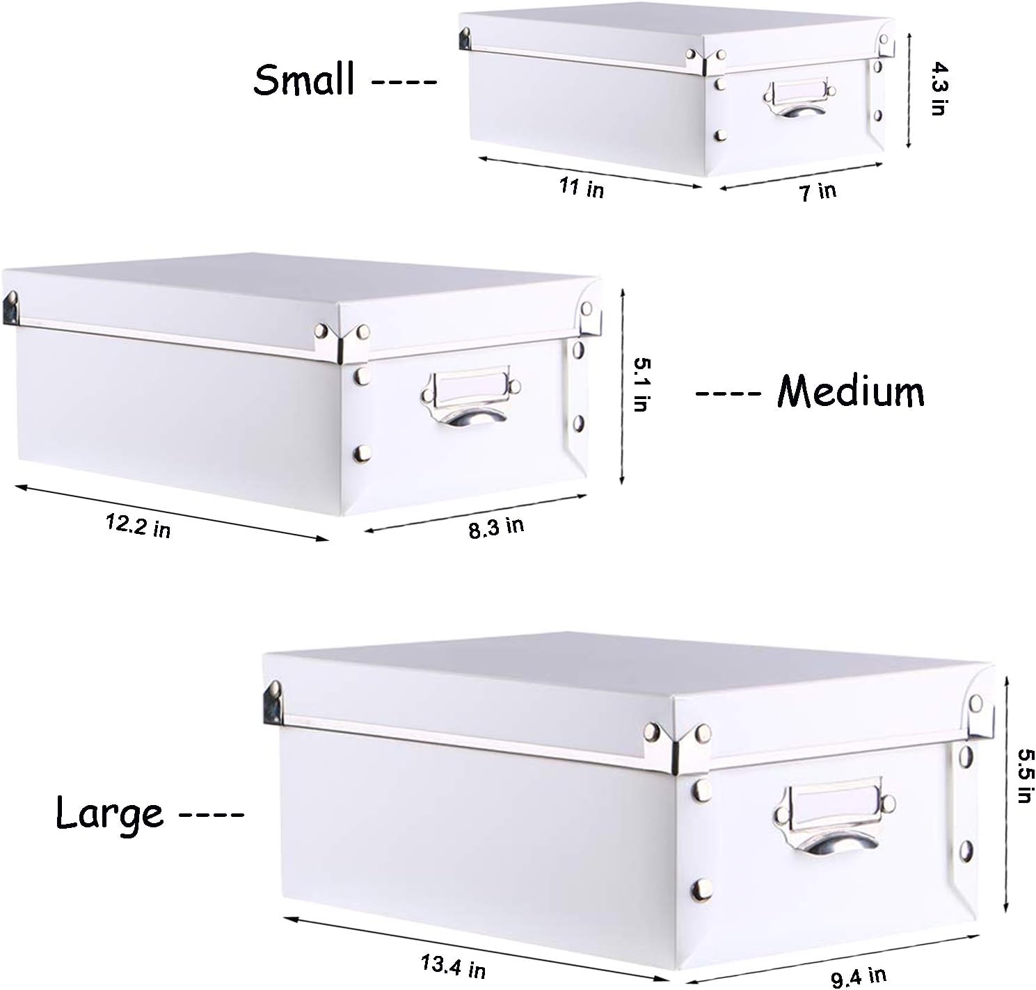 Seekind Decorative Storage Boxes with Lids Waterproof 3-Piece Set