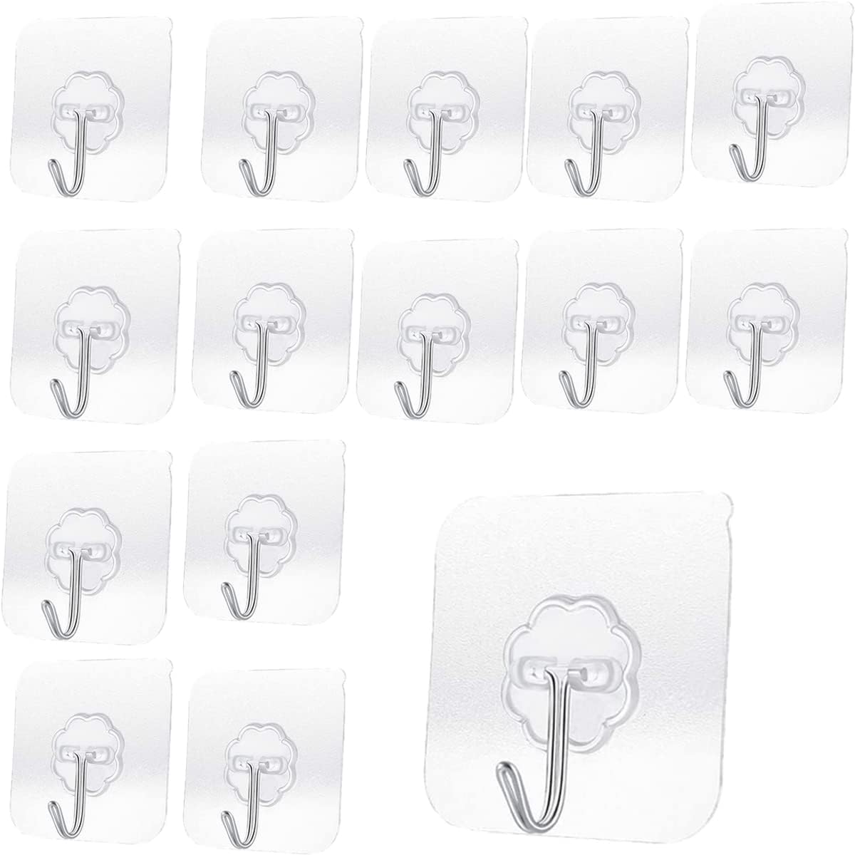 Heavy Duty Adhesive Hooks 14 Pack 33 lb Max Waterproof Oilproof Reusable