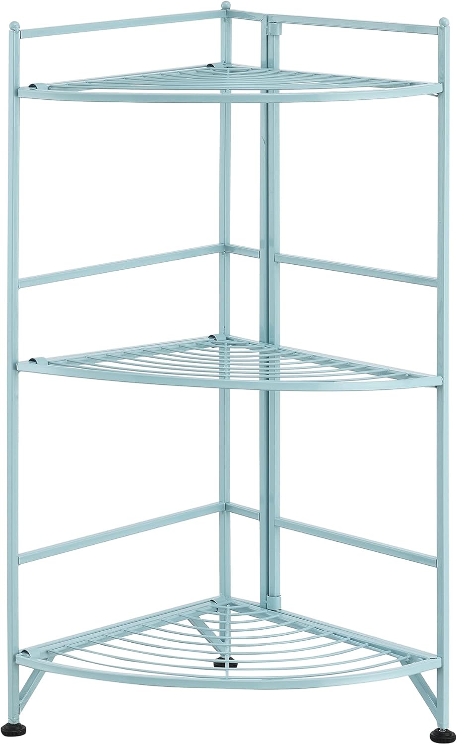 Convenience Concepts Xtra Storage 3 Tier Folding Metal Corner Shelf Sea Foam