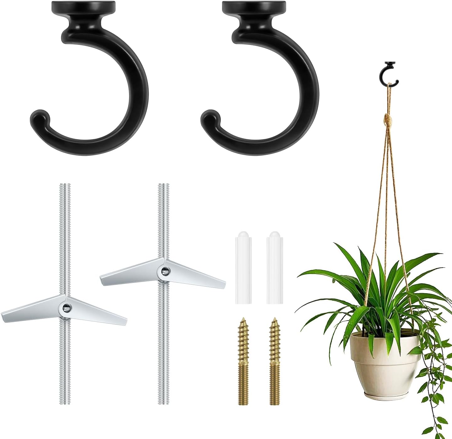 Yuntop 2PCS Ceiling Hooks for Hanging Plants and Decorations