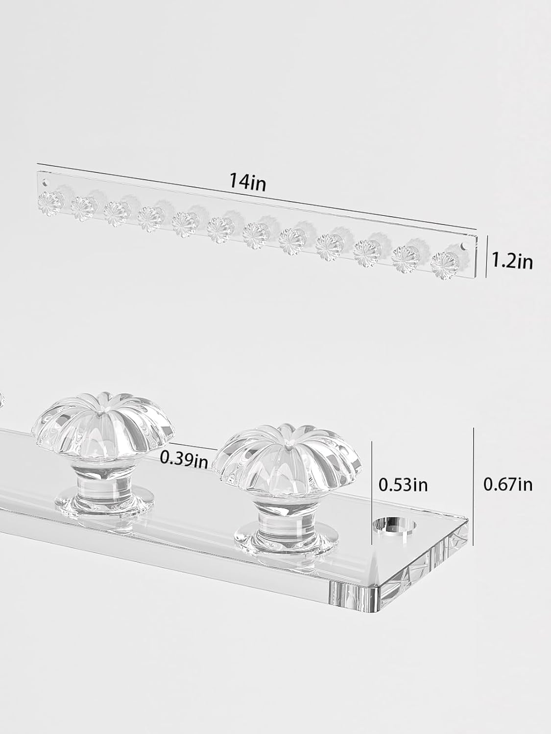 Adugay Wall Mounted Necklace Organizer Holder with 12 Hooks