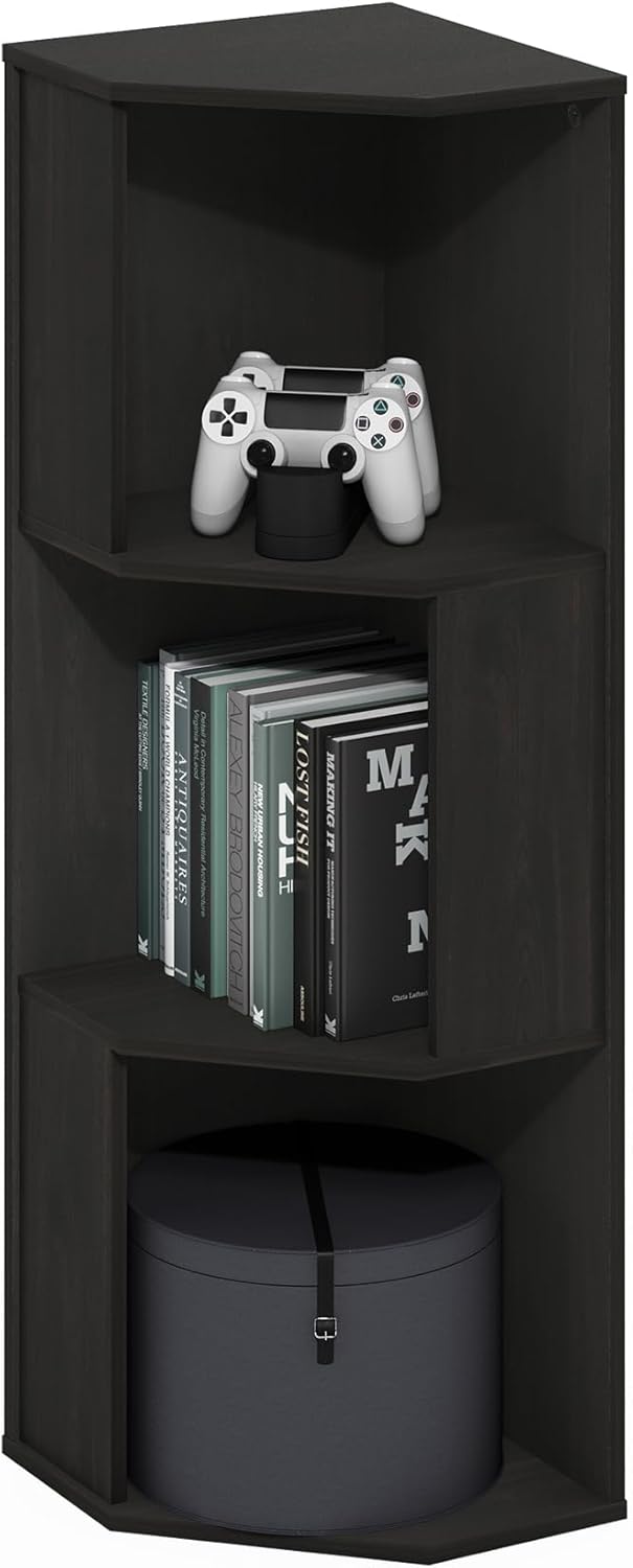 Furinno Econ 3-Tier Corner Bookcase with Modern Design