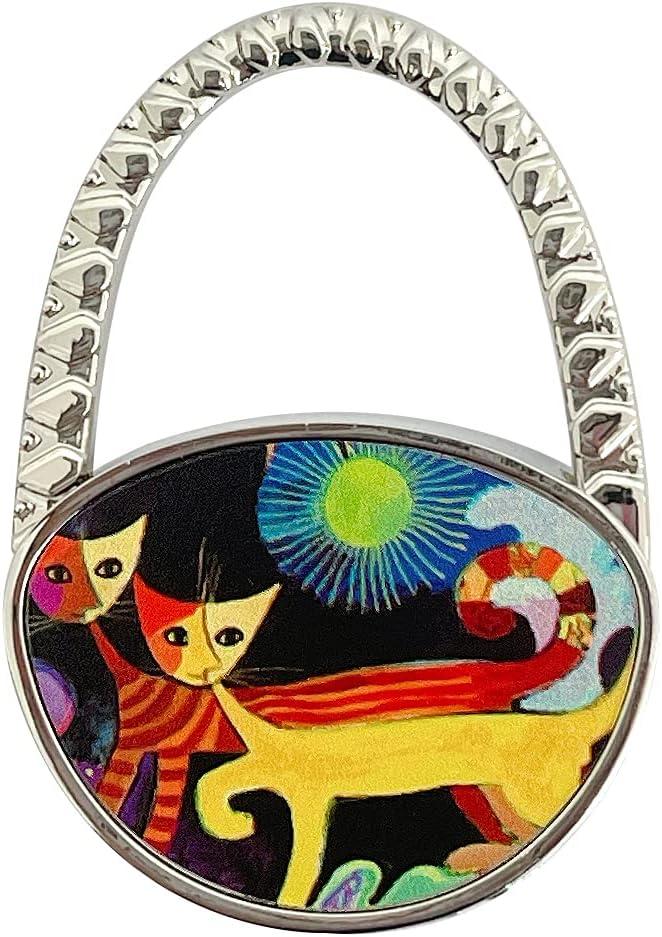 Wrapables Stylish Purse Hook Hanger with Cats