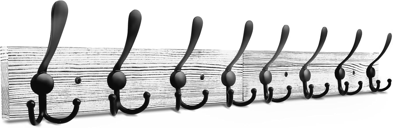IBosins Wall Mounted Coat Rack with 8 Hooks