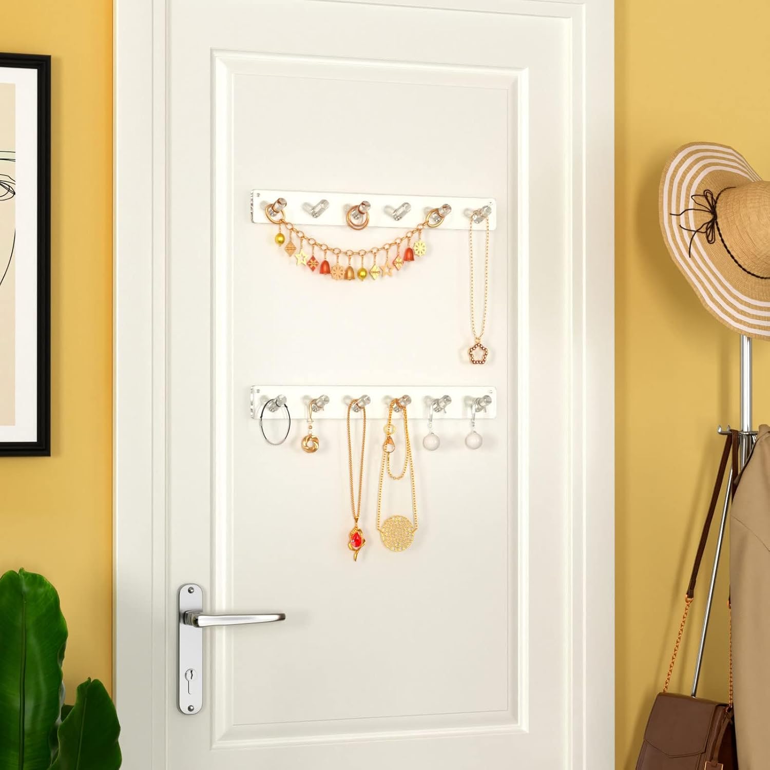 NIUBEE Wall Mounted Jewelry Stand Organizer 2 Pack