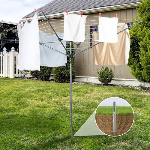 STO STO Heavy Duty Rotary Clothesline with Ground Spike