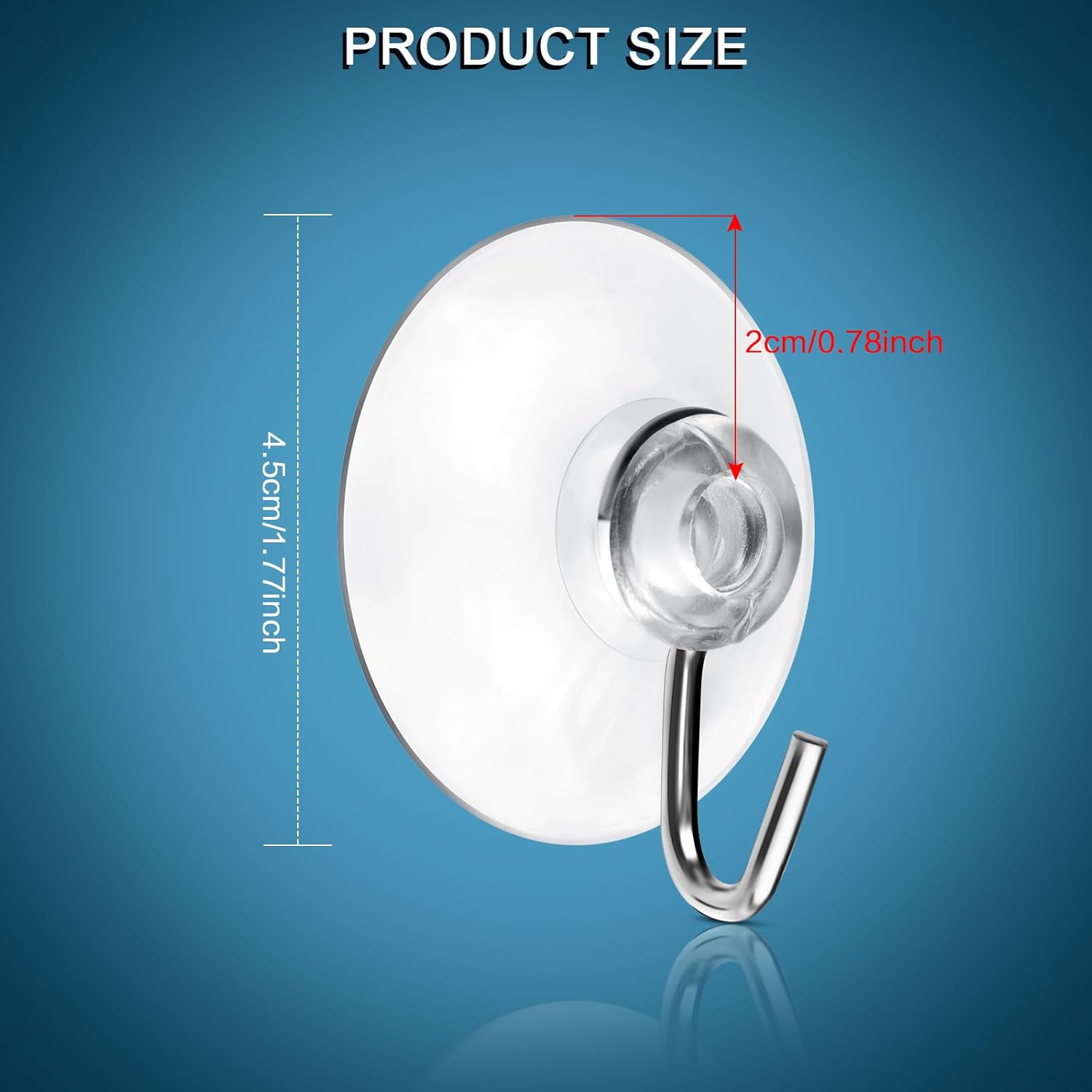 Mudder Suction Cup Hooks with Metal Hooks - 50 Pieces 45 mm